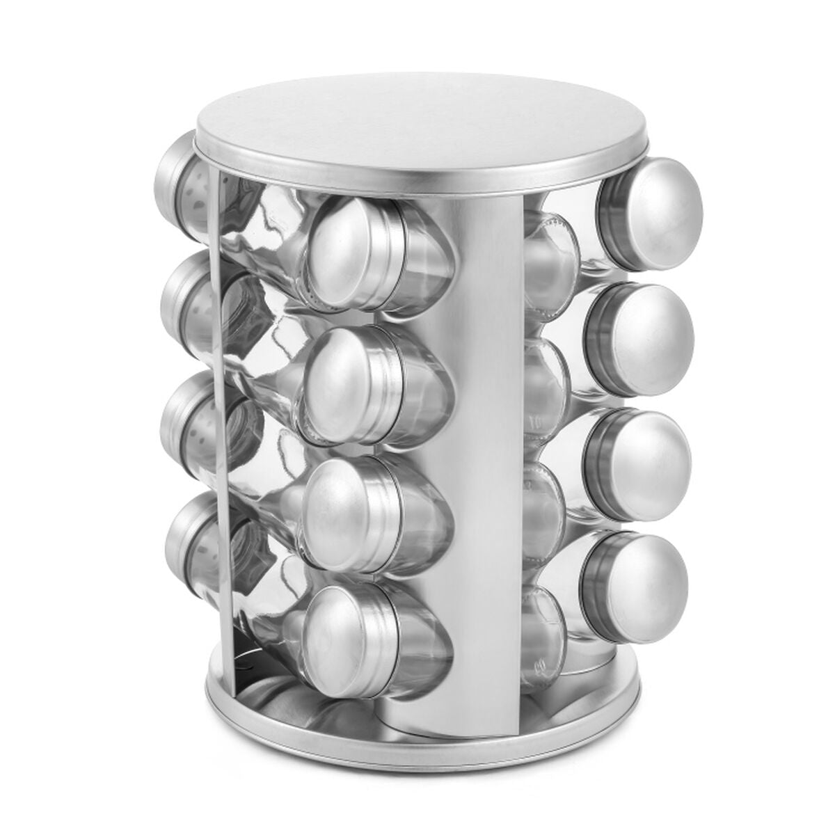 Especiero Giratorio de Cristal y Acero | Organización de Cocina